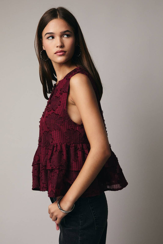 Cranberry Season Button Down Blouse