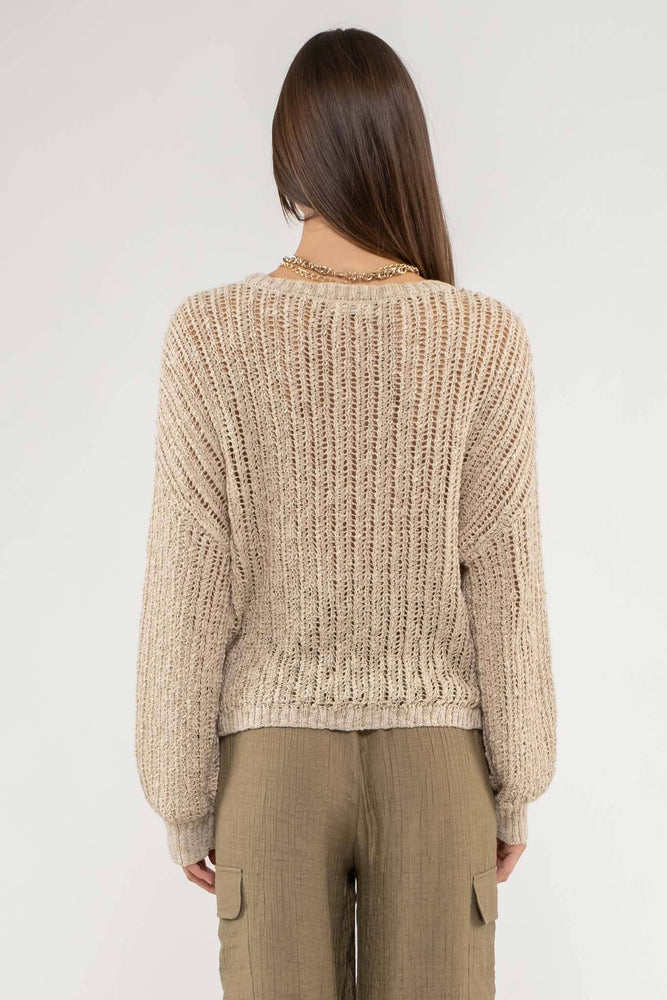 
                
                    Load image into Gallery viewer, Delightful Day Sheer Knit Sweater
                
            