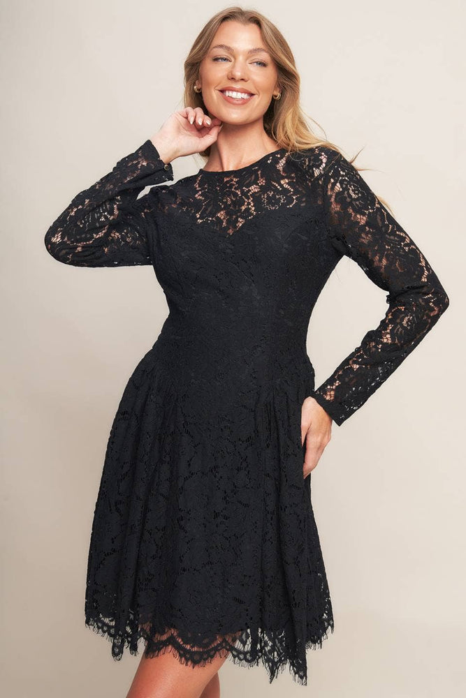 A woven lace mini dress