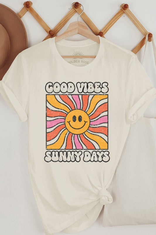 
                
                    Load image into Gallery viewer, Good Vibes Sunny Days Retro Oversized T Shirt
                
            