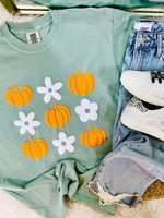 Pumpkin Flower Checkerboard T Shirt
