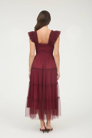 Midnight Thrill Chiffon Dot Dress