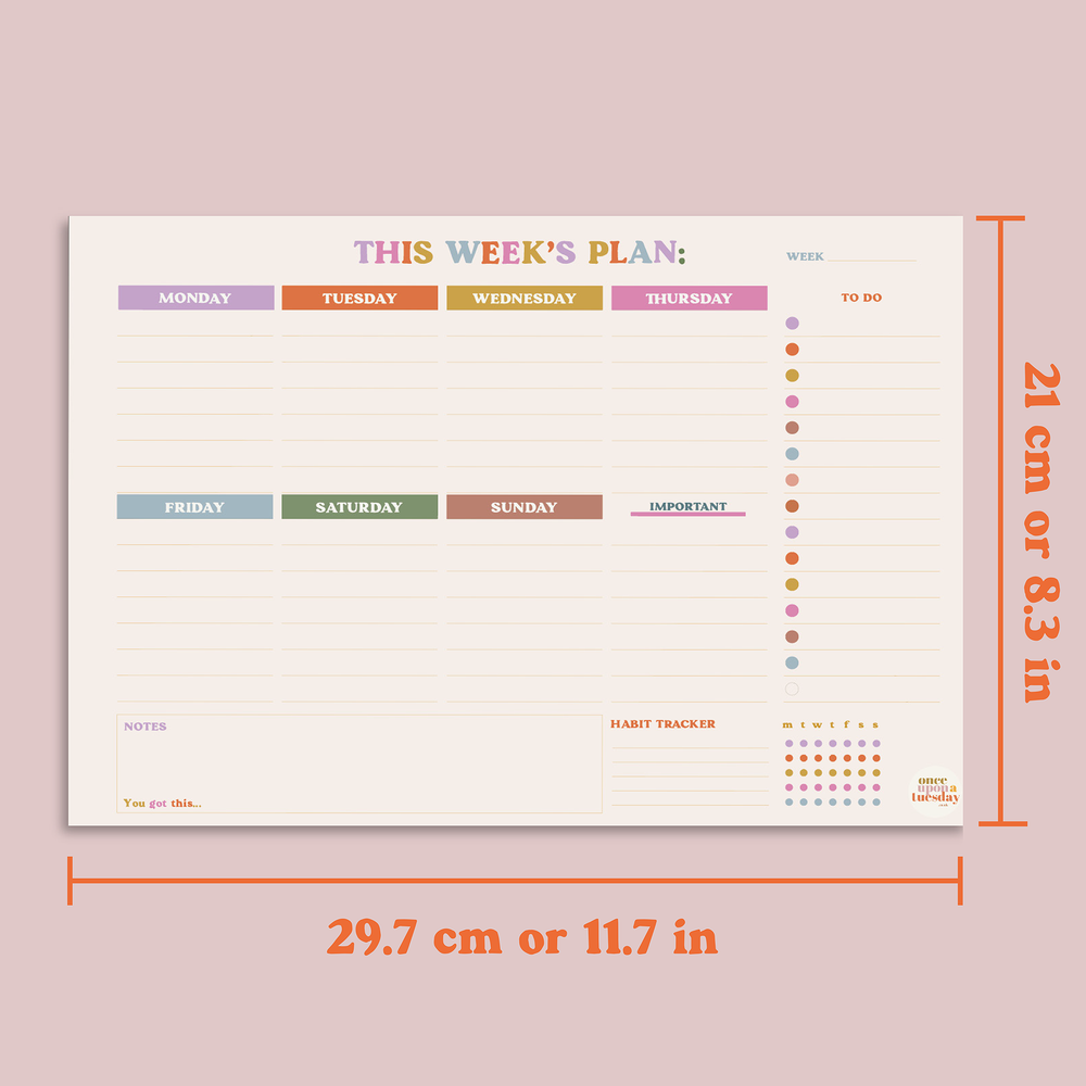 
                
                    Load image into Gallery viewer, Weekly Planner Pad with Habit Tracker
                
            