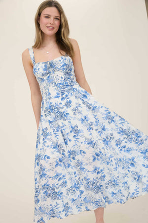 Italian Countryside Corset Midi Dress