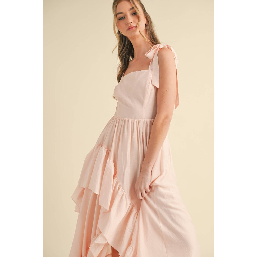 Blush and Beautiful Flowy Ruffle Dress