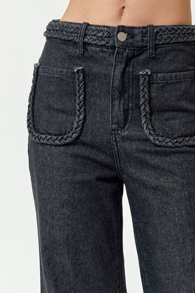 
                
                    Load image into Gallery viewer, Arts and Crafts Braided Straight Denim Jeans
                
            