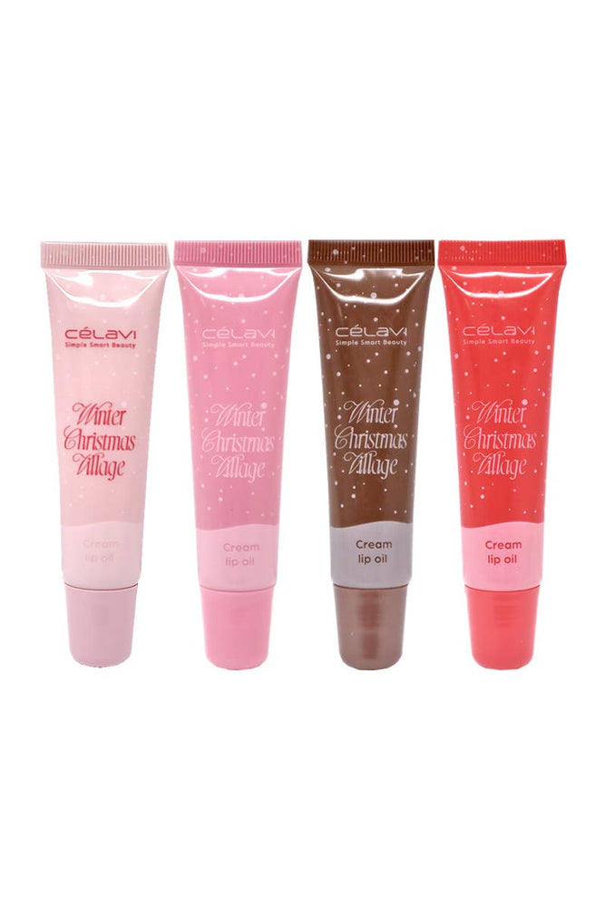 Winter Christmas Village 4pc Lip Oil Set