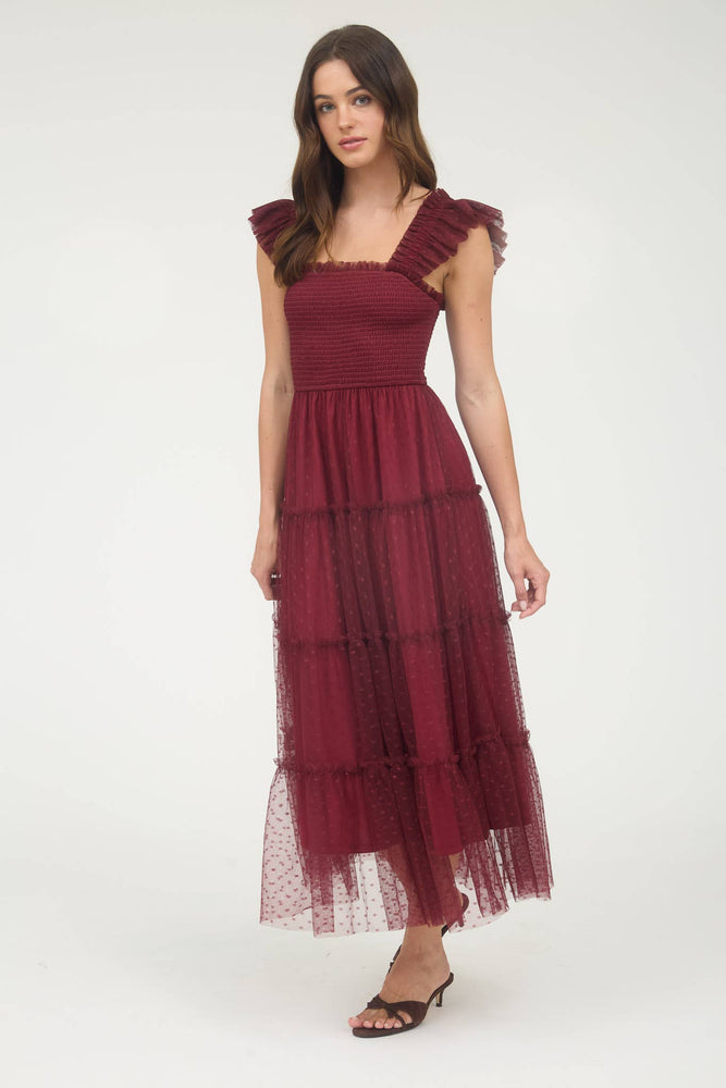 Midnight Thrill Chiffon Dot Dress