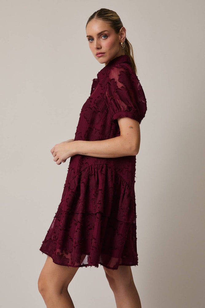 Cranberry Season Flounce Dress