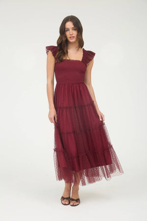 Midnight Thrill Chiffon Dot Dress