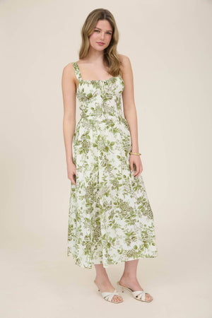 Italian Countryside Corset Midi Dress