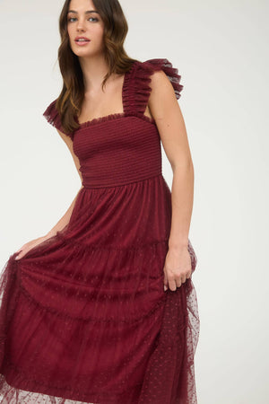 Midnight Thrill Chiffon Dot Dress