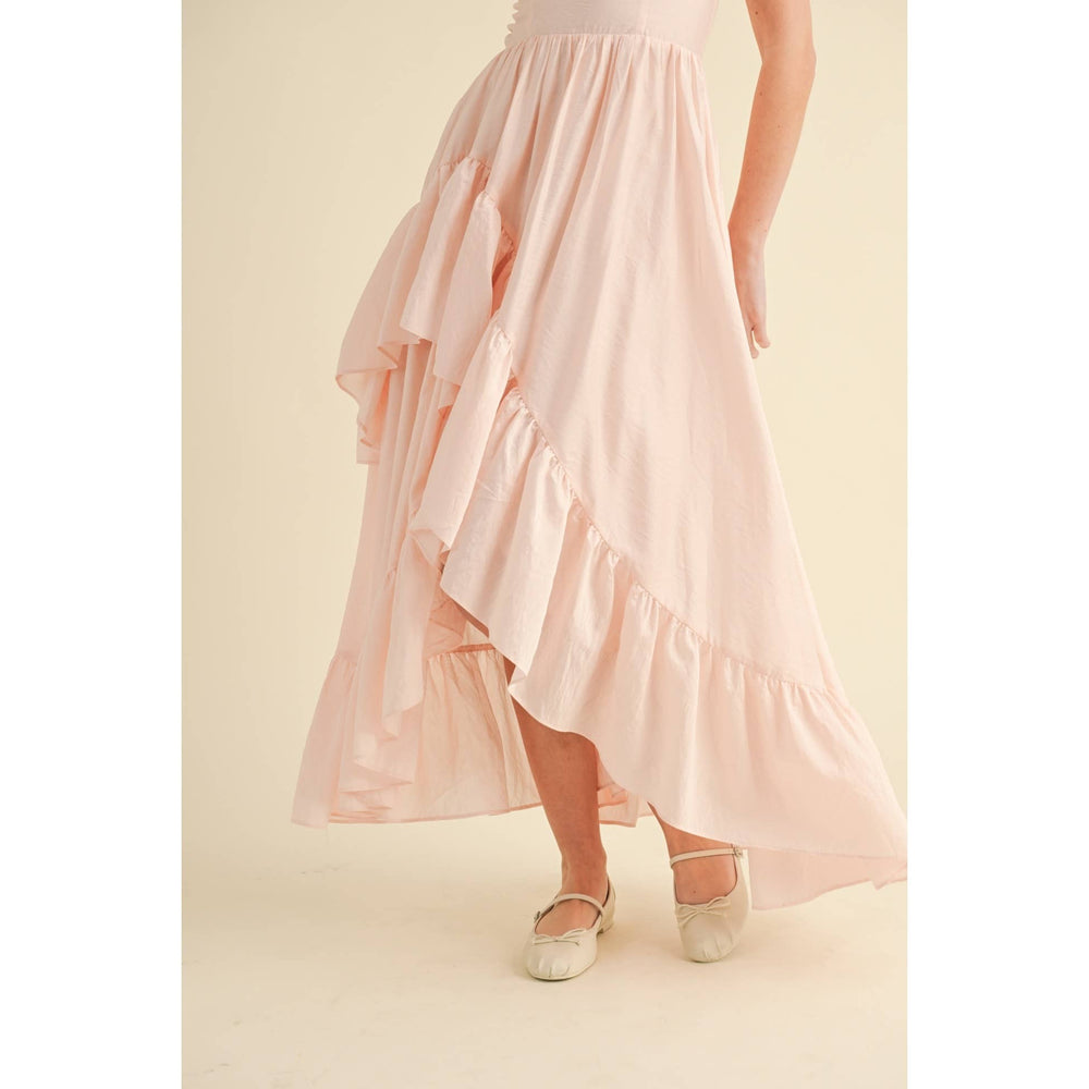 Blush and Beautiful Flowy Ruffle Dress