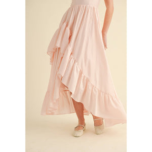 Blush and Beautiful Flowy Ruffle Dress