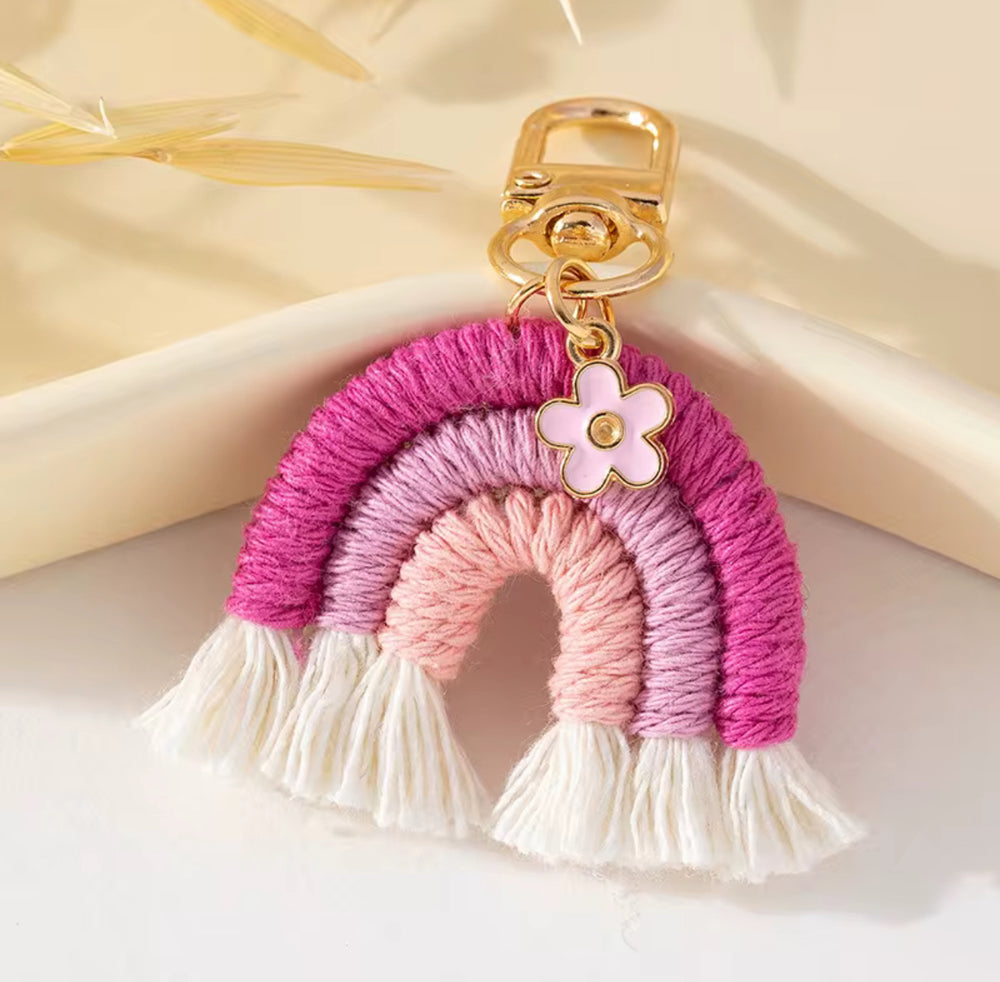 Pink Rainbow Keychain