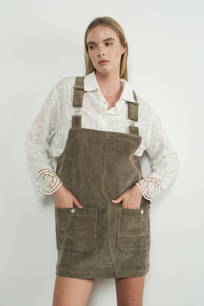 So Cute Overall Mini Dress