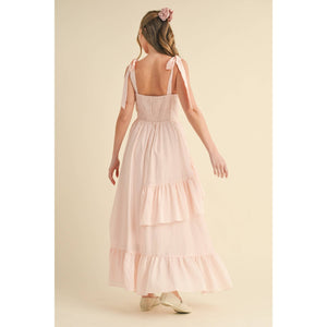 Blush and Beautiful Flowy Ruffle Dress