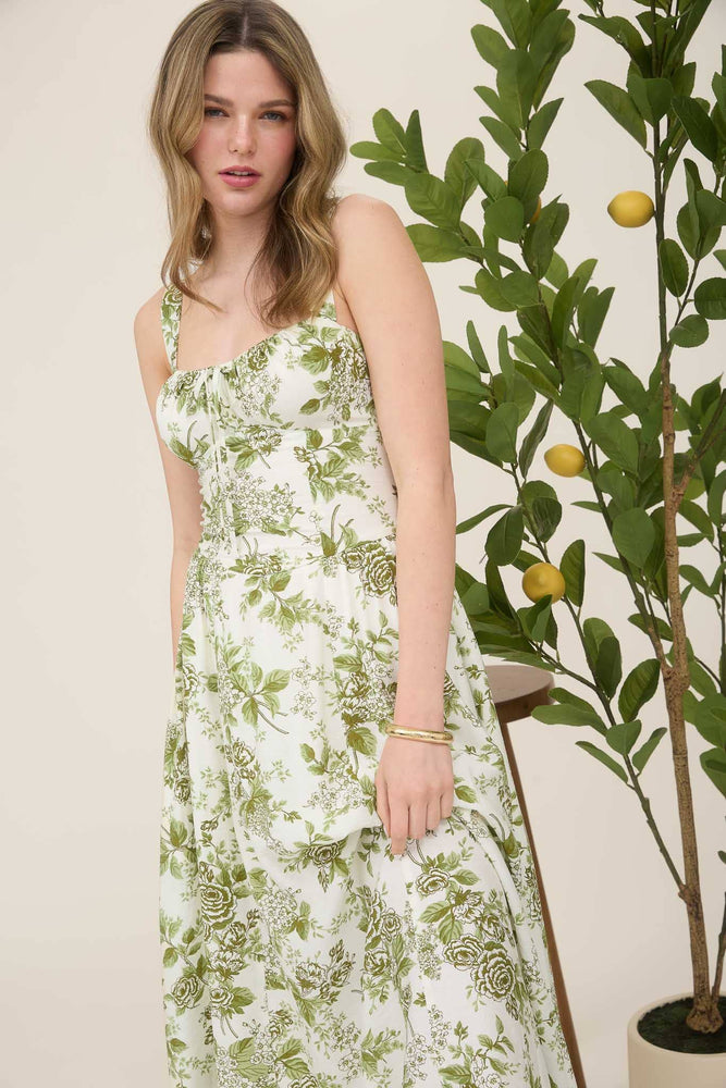 Italian Countryside Corset Midi Dress