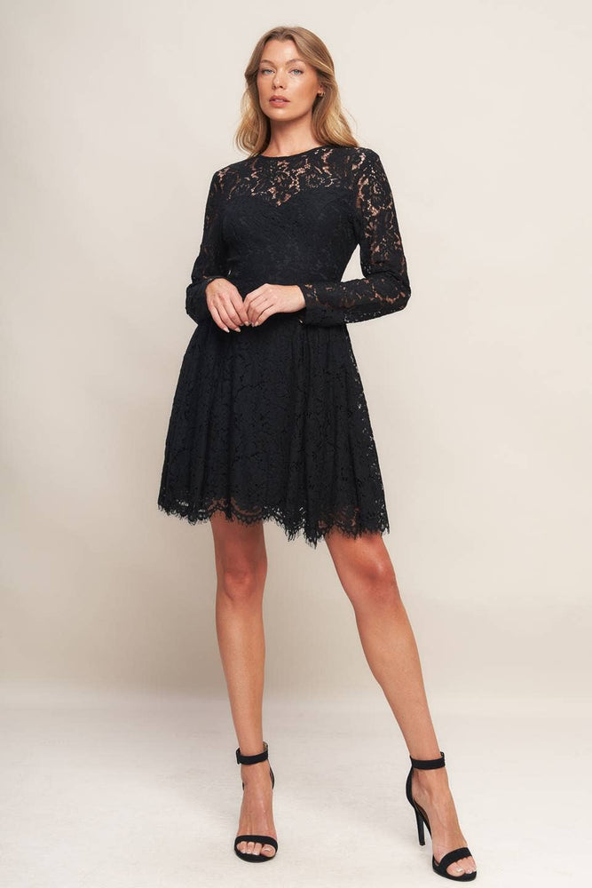 A woven lace mini dress