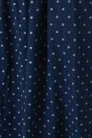 Casually Elevated Denim Polka Dot Dress