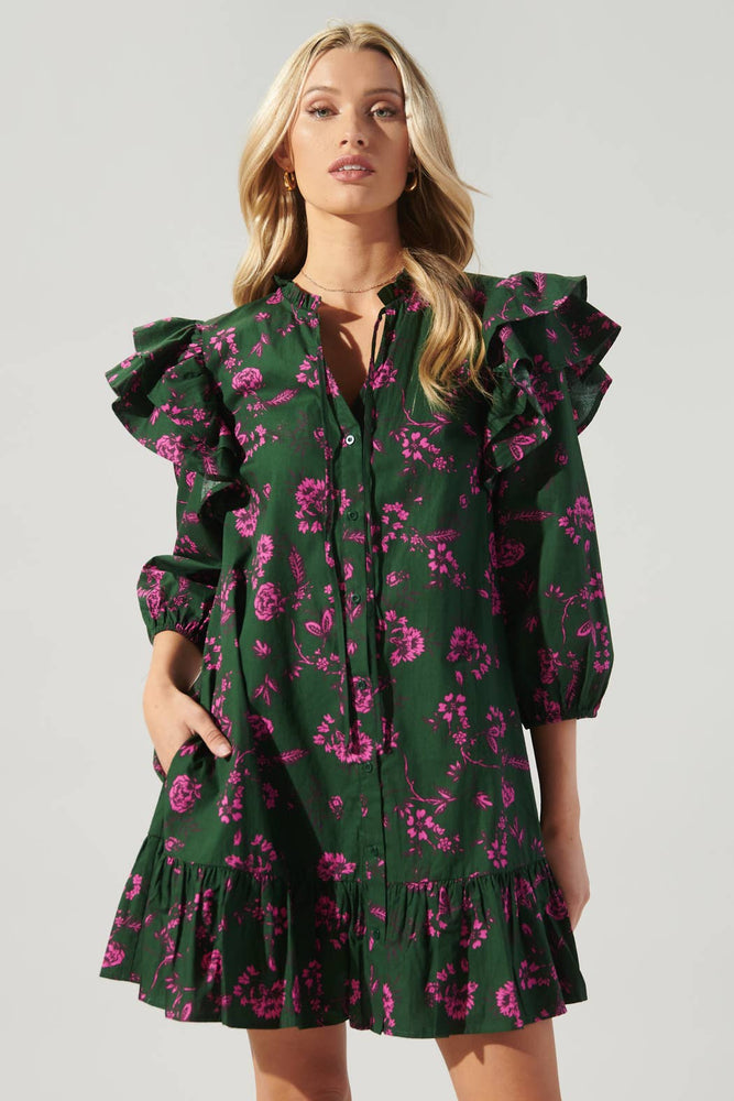 
                
                    Load image into Gallery viewer, Forrest Florals Drop Waist Dress
                
            