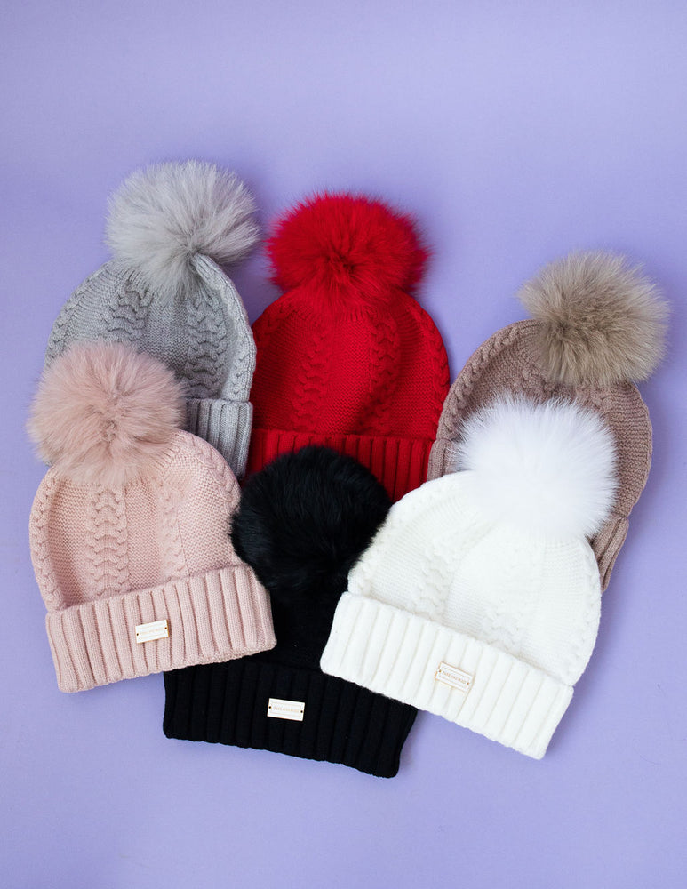 
                
                    Load image into Gallery viewer, Cozy Knit Pom Pom Toque
                
            