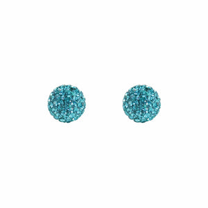 
                
                    Load image into Gallery viewer, Park and Buzz radiance stud. Sparkle ball earrings. Hillberg and Berk. Canadian Brand. Glitter ball earrings.Teal blue green sparkle earrings jewelry jewellery. Valentines gift.
                
            