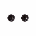 Park and Buzz radiance stud. Sparkle ball earrings. Hillberg and Berk. Canadian Brand. Glitter ball earrings. Black sparkle earrings jewelry jewellery