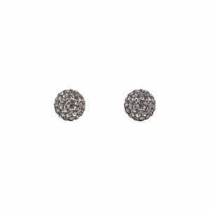 Park and Buzz radiance stud. Sparkle ball earrings. Hillberg and Berk. Canadian Brand. Glitter ball earrings. Charcoal sparkle earrings jewelry jewellery