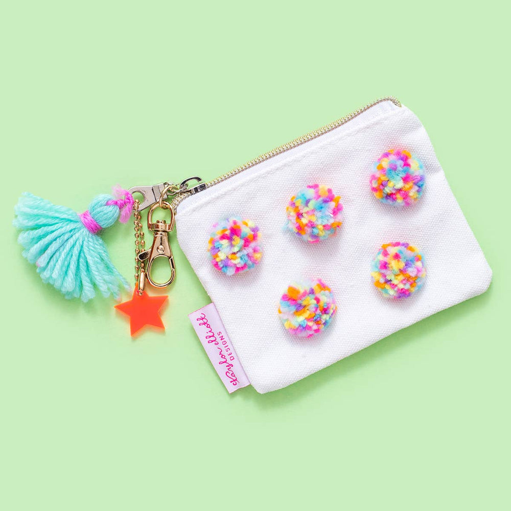 
                
                    Load image into Gallery viewer, Mini Multi Pom Cardholder Keychain Pouch
                
            