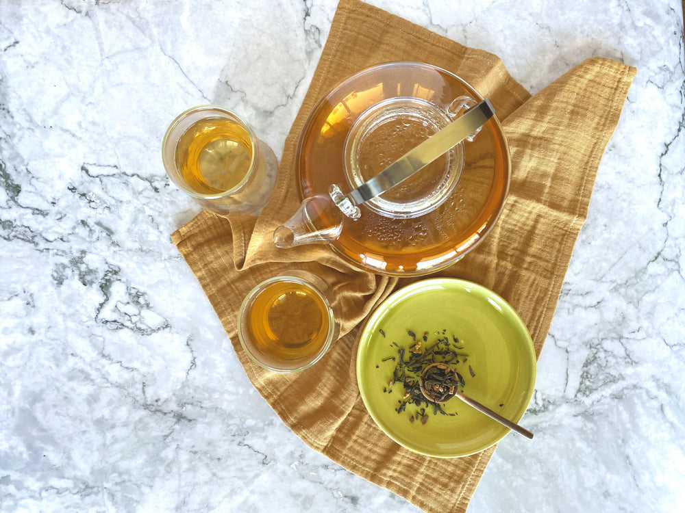 Golden Green Tin & Spoon - Organic, Fair-Trade, Green Tea